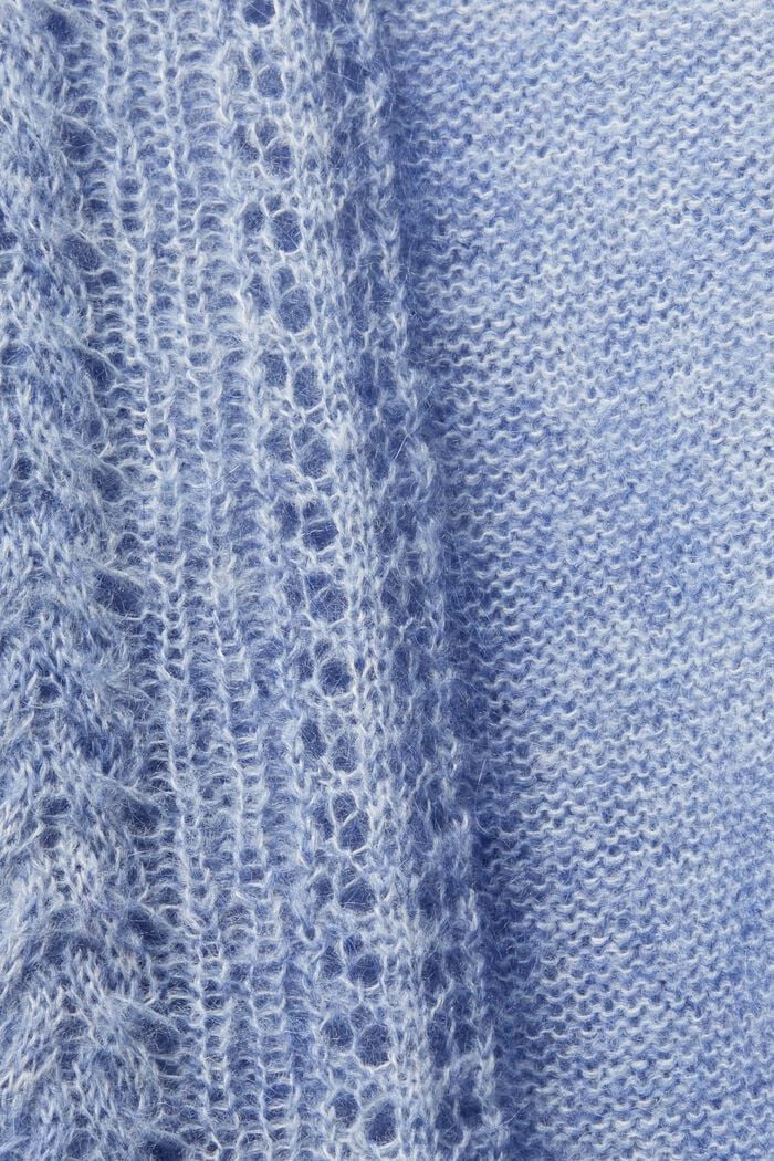 Sweter z dzianiny pointelle z okrągłym dekoltem, BLUE LAVENDER, detail image number 5
