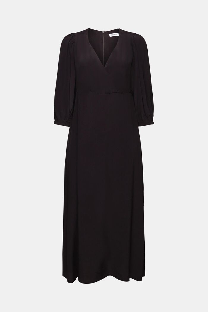 Sukienka midi z krepy, BLACK, detail image number 5