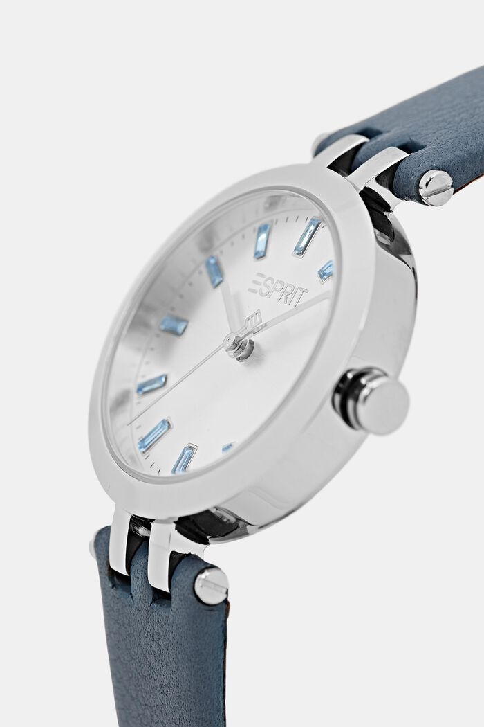 Zegarek ze skórzanym paskiem, BLUE, detail image number 1