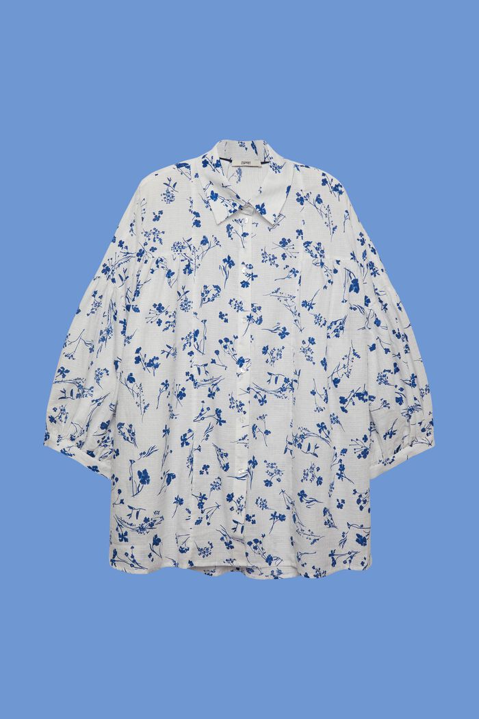 PLUS SIZE bluzka koszulowa oversize, 100% bawełny, OFF WHITE, detail image number 2