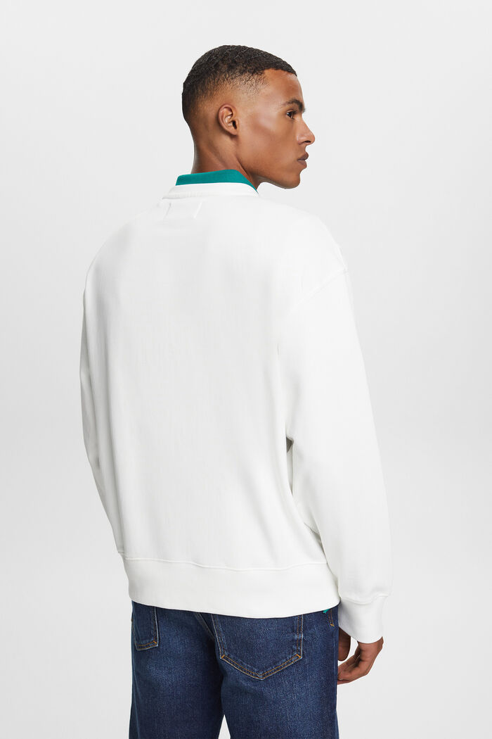 Bluza z bawełny organicznej z logo, OFF WHITE, detail image number 3