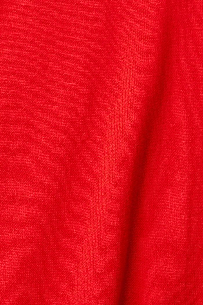 Sweter basic z okrągłym dekoltem, RED, detail image number 1