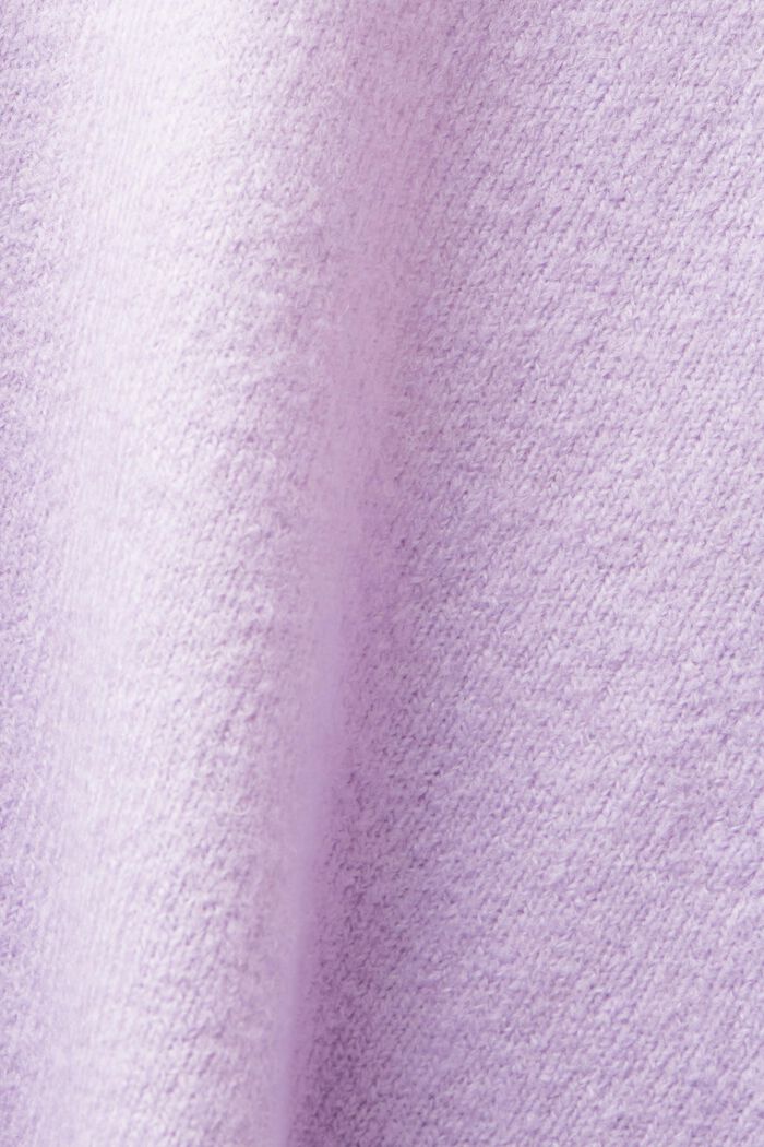 Sweter z okrągłym dekoltem z mieszanki wełnianej, LAVENDER, detail image number 5