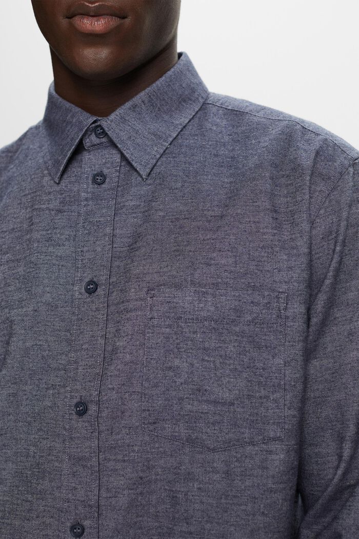 Melanżowa koszula, 100% bawełny, NAVY, detail image number 1