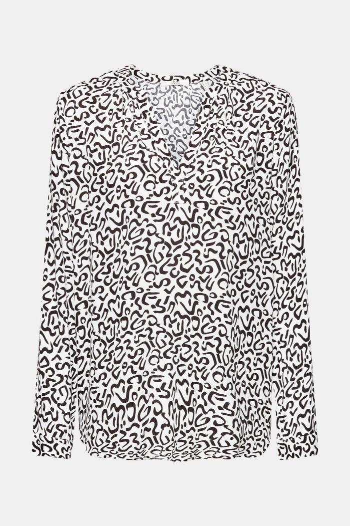 Wzorzysta bluzka, LENZING™ ECOVERO™, WHITE, detail image number 5