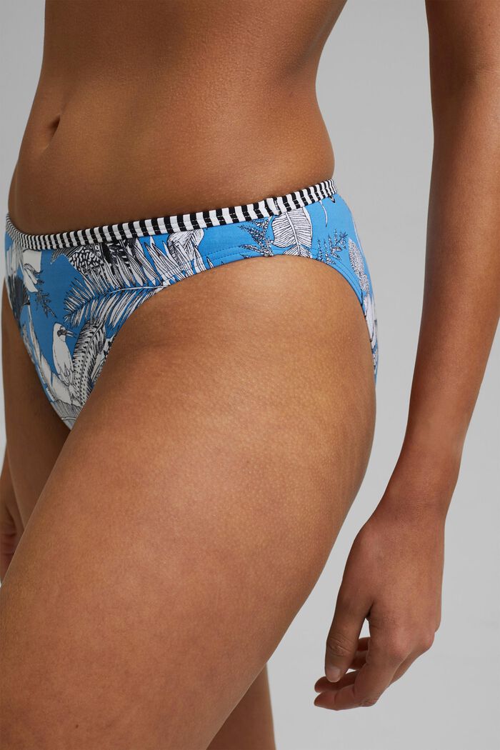 Z recyklingu: figi bikini z tropikalnym nadrukiem, BLUE, detail image number 2