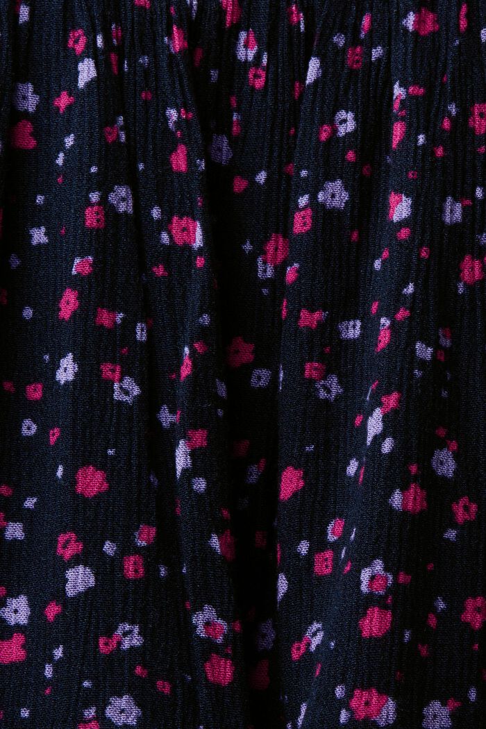 Fakturowana, kwiatowa spódnica mini, NAVY, detail image number 4