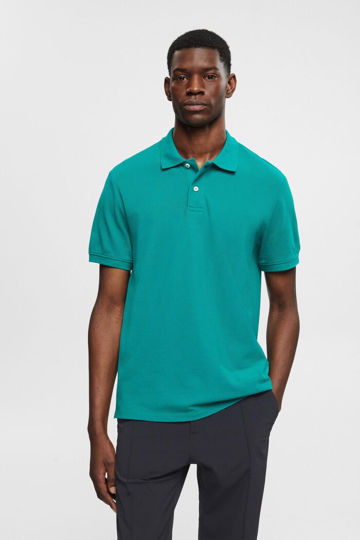Koszulka polo, fason slim fit, EMERALD GREEN, detail image number 0