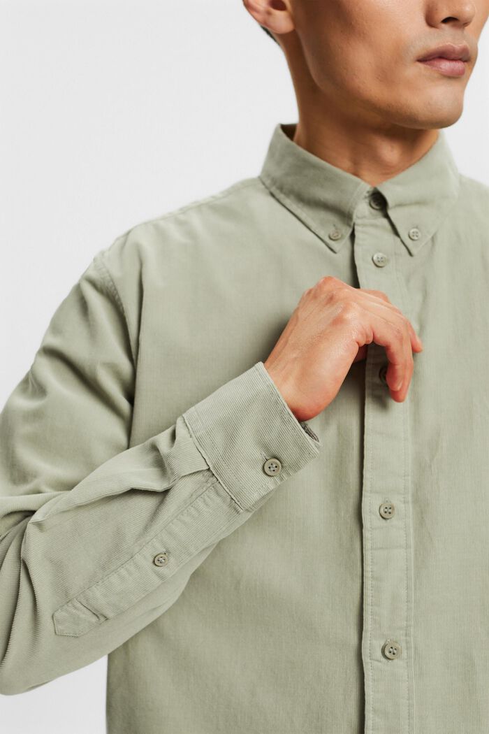 Sztruksowa koszula, 100% bawełny, DUSTY GREEN, detail image number 2