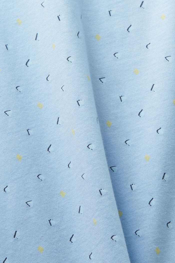 Koszulka polo z wzorem na całej powierzchni, LIGHT AQUA BLUE, detail image number 5