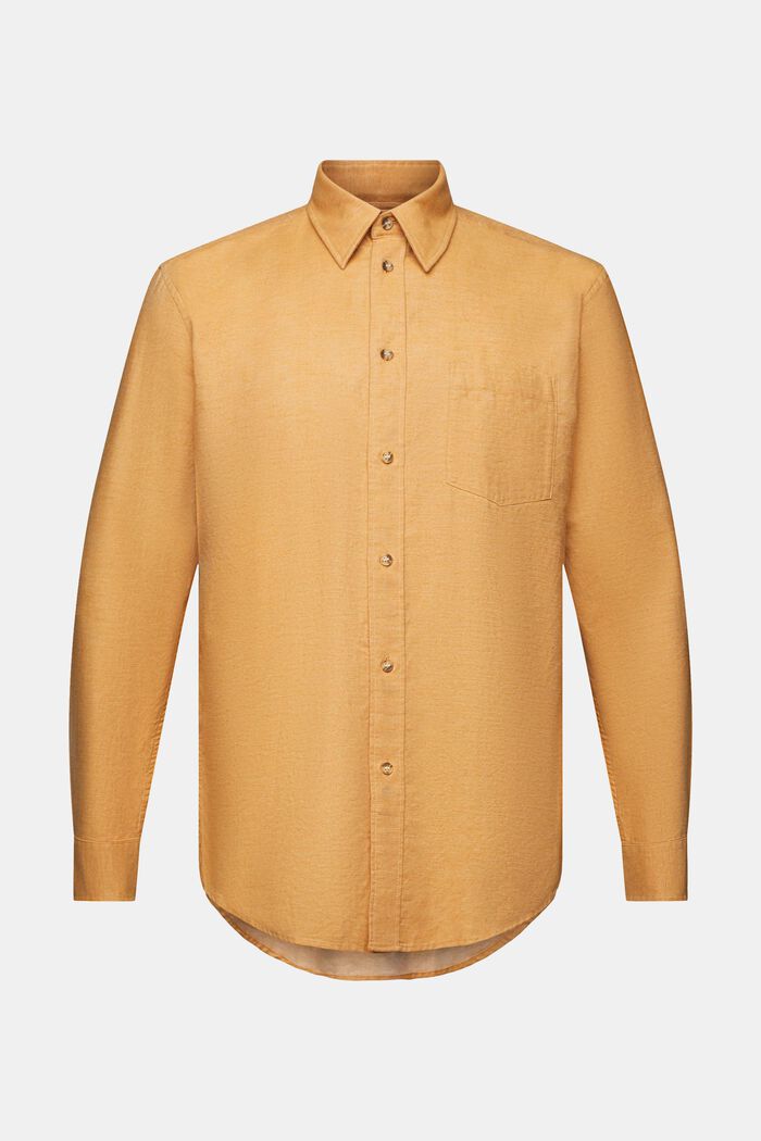 Melanżowa koszula, 100% bawełny, CAMEL, detail image number 7