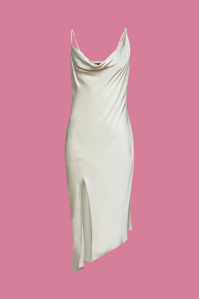 Koronkowa sukienka midi, LENZING™ ECOVERO™, LIGHT GREY, detail image number 7