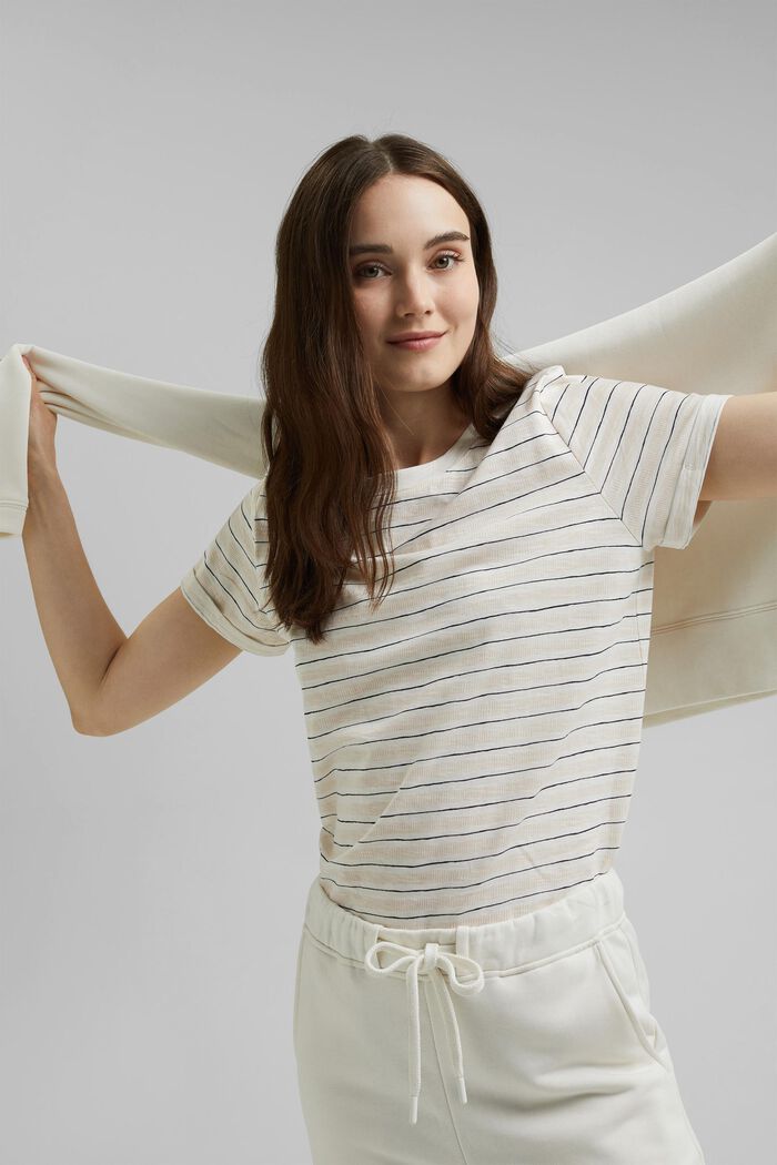 T-shirt z nadrukiem w 100% z bawełny organicznej, OFF WHITE, overview