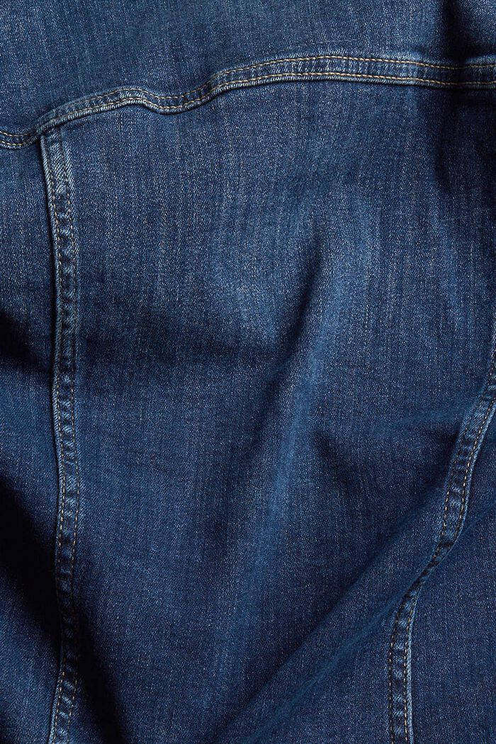 Dżinsowa kurtka w stylu used, BLUE DARK WASHED, detail image number 4