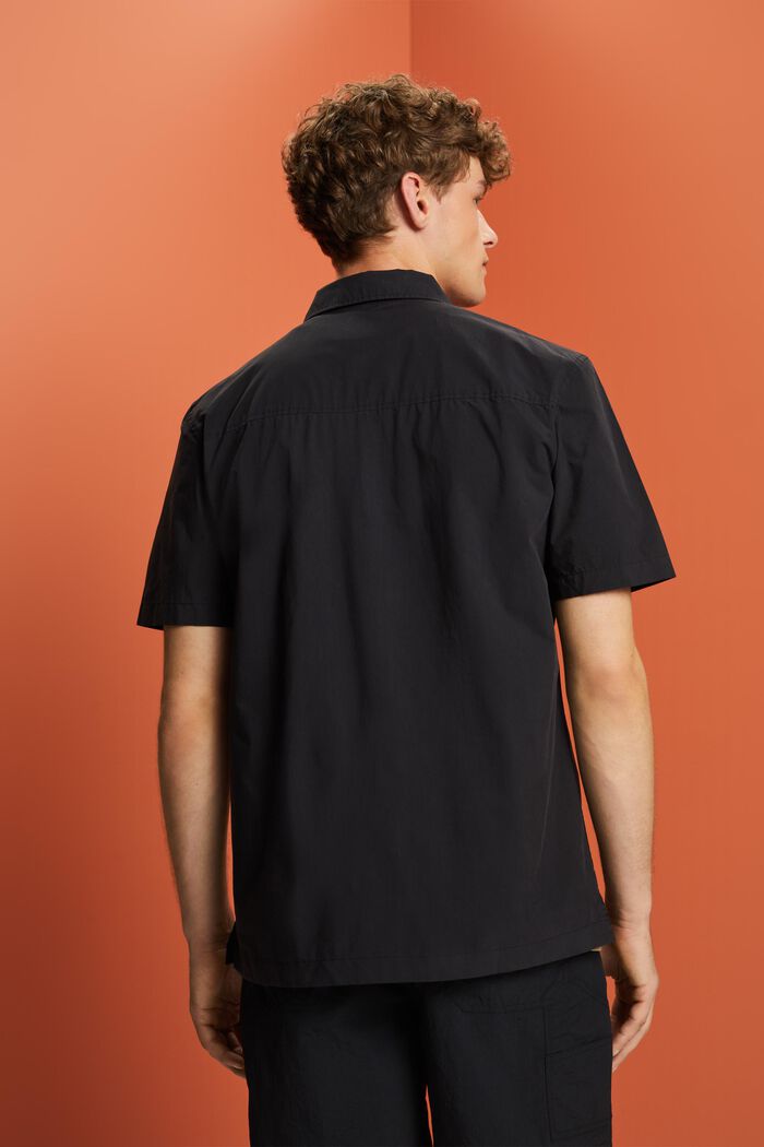 Koszula z krótkim rękawem, mieszanka bawełniana, BLACK, detail image number 3