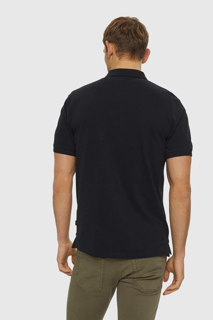 Koszulka polo z piki z bawełny pima, BLACK, detail image number 3
