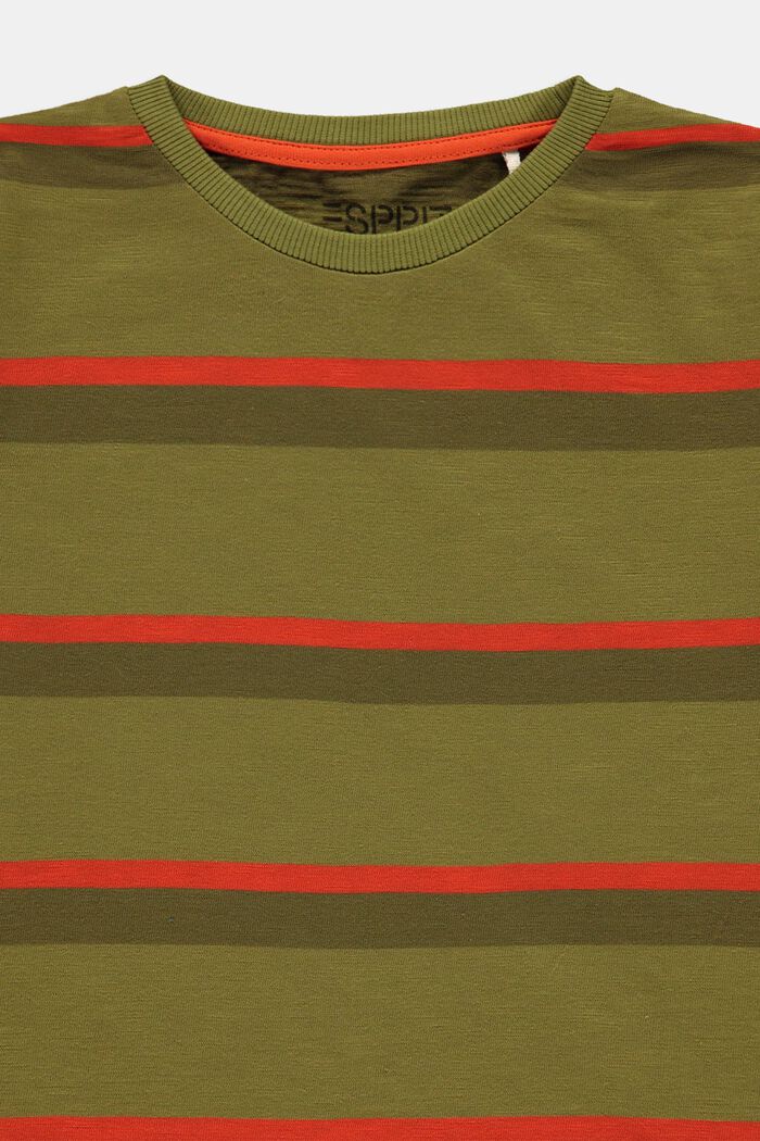 T-shirt w paski, 100% bawełny, LEAF GREEN, detail image number 2