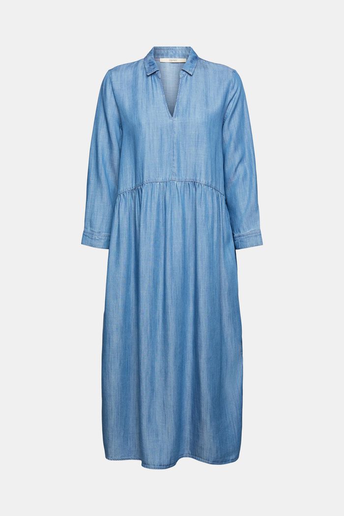 Z włókna TENCEL™: sukienka midi w dżinsowym stylu, BLUE MEDIUM WASHED, detail image number 6
