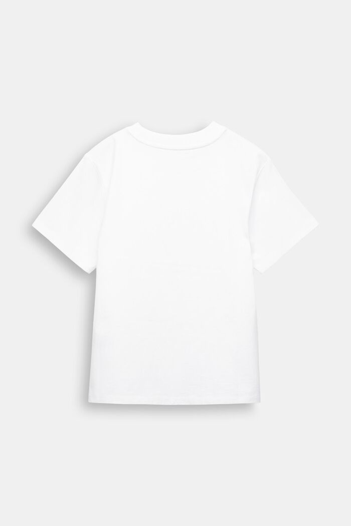 Logowany T-shirt z bawełnianego dżerseju, WHITE, detail image number 1