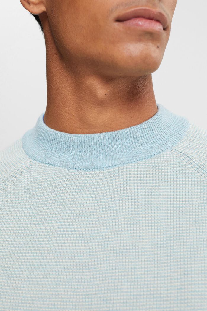 Sweter z półgolfem w paski, LIGHT AQUA GREEN, detail image number 2