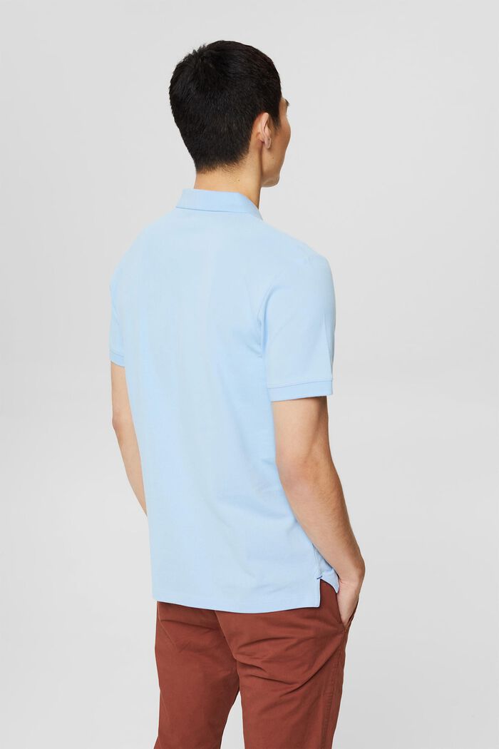 Koszulka polo z piki z bawełny pima, LIGHT BLUE, detail image number 3