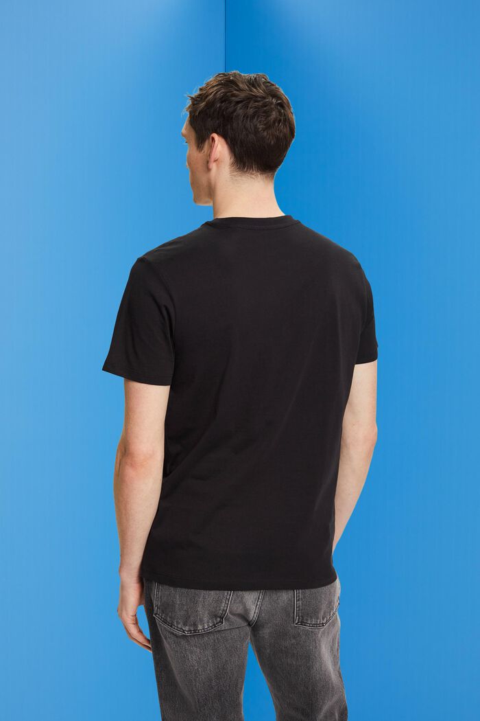 T-shirt z okrągłym dekoltem z dżerseju, BLACK, detail image number 3