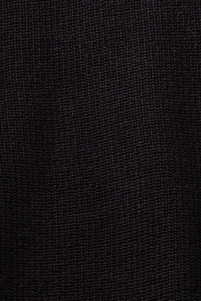 Sweter z prążkowanej dzianiny z rękawami à la nietoperz, BLACK, detail image number 5