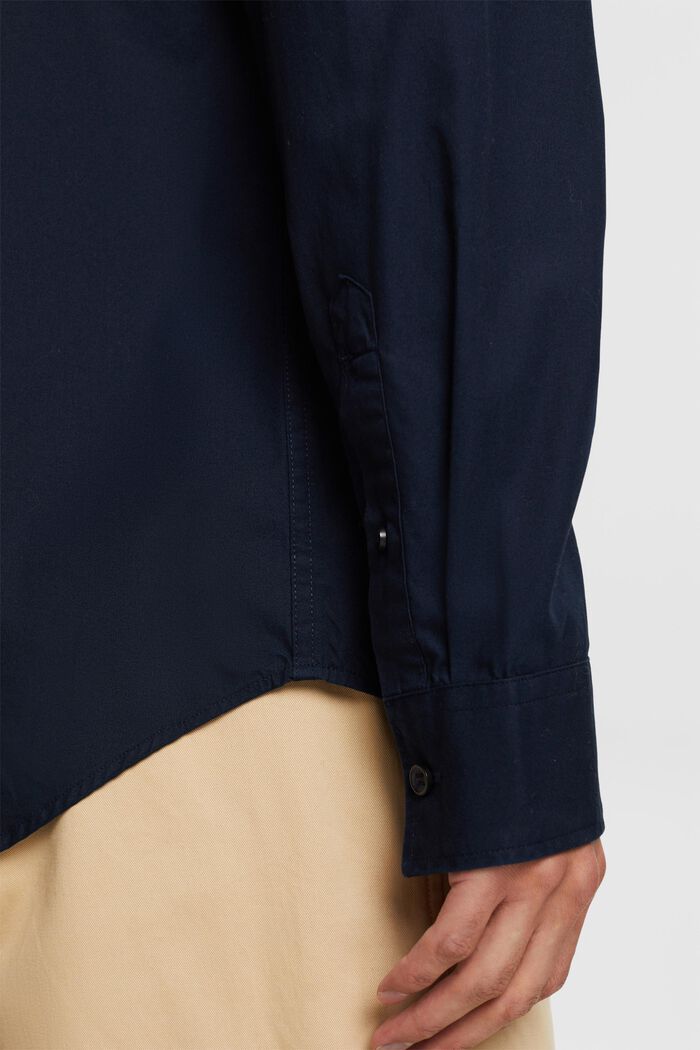Popelinowa koszula z przypinanym kołnierzykiem, 100% bawełny, NAVY, detail image number 2