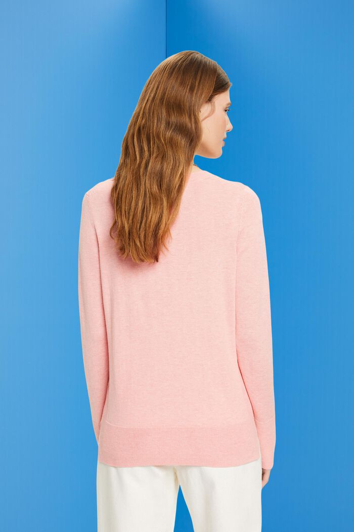 Lekki dzianinowy sweter z dłuższym tyłem, PINK, detail image number 3