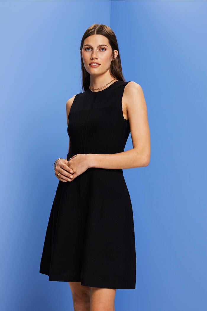 Dzianinowa sukienka mini, BLACK, detail image number 0