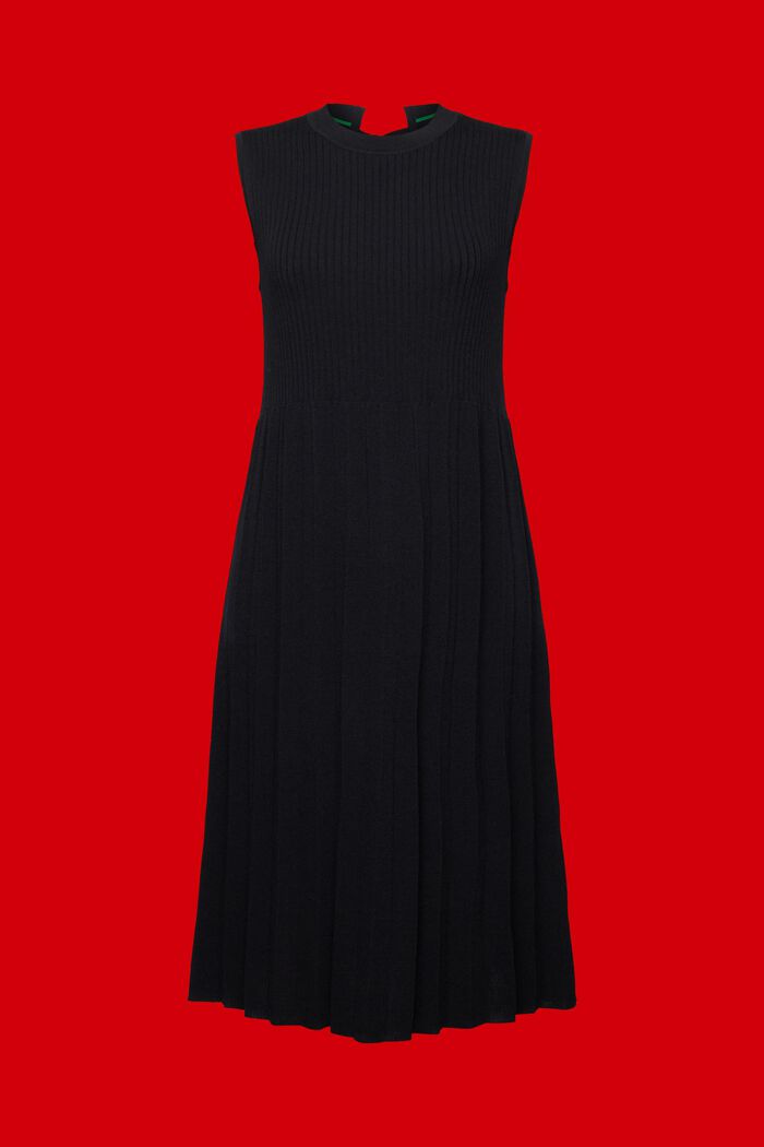 Plisowana sukienka maxi bez rękawów, BLACK, detail image number 7