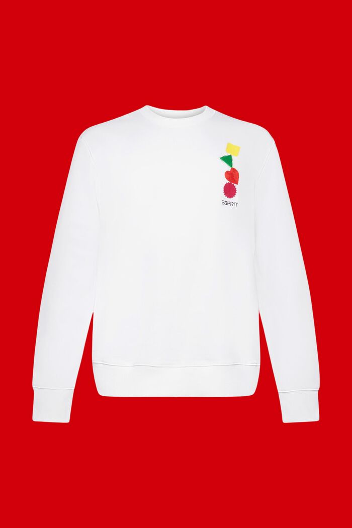 Bluza z haftowanym logo, WHITE, detail image number 5