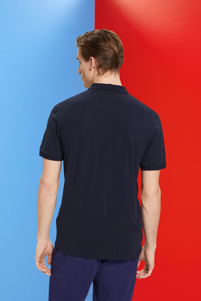 Koszulka polo z piki bawełnianej, slim fit, NAVY, detail image number 3