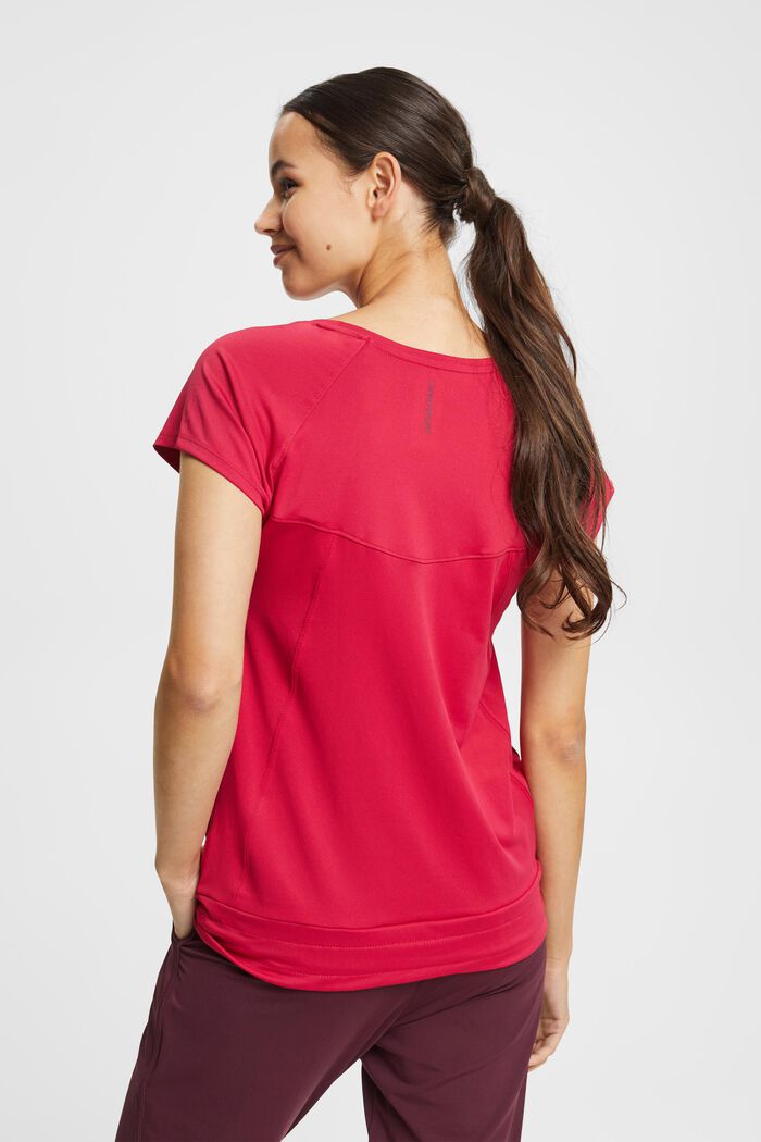 Z recyklingu: T-shirt Active ze sznurkiem ściągającym i technologią E-DRY, CHERRY RED, detail image number 3
