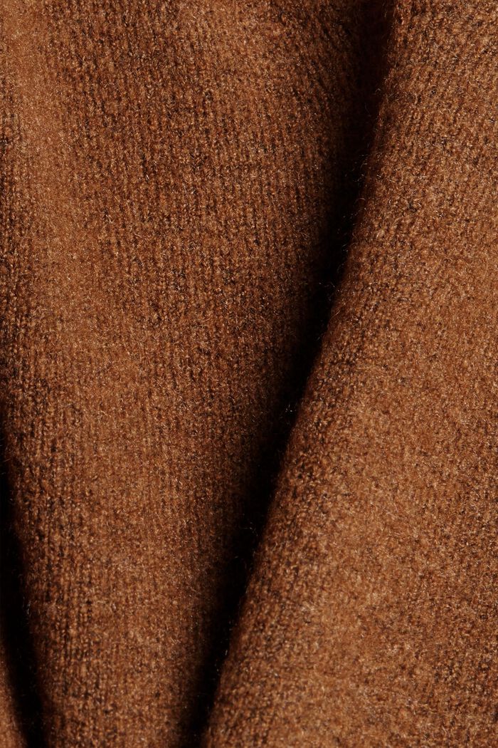 Z wełną: sweter z dekoltem w serek, TOFFEE, detail image number 4