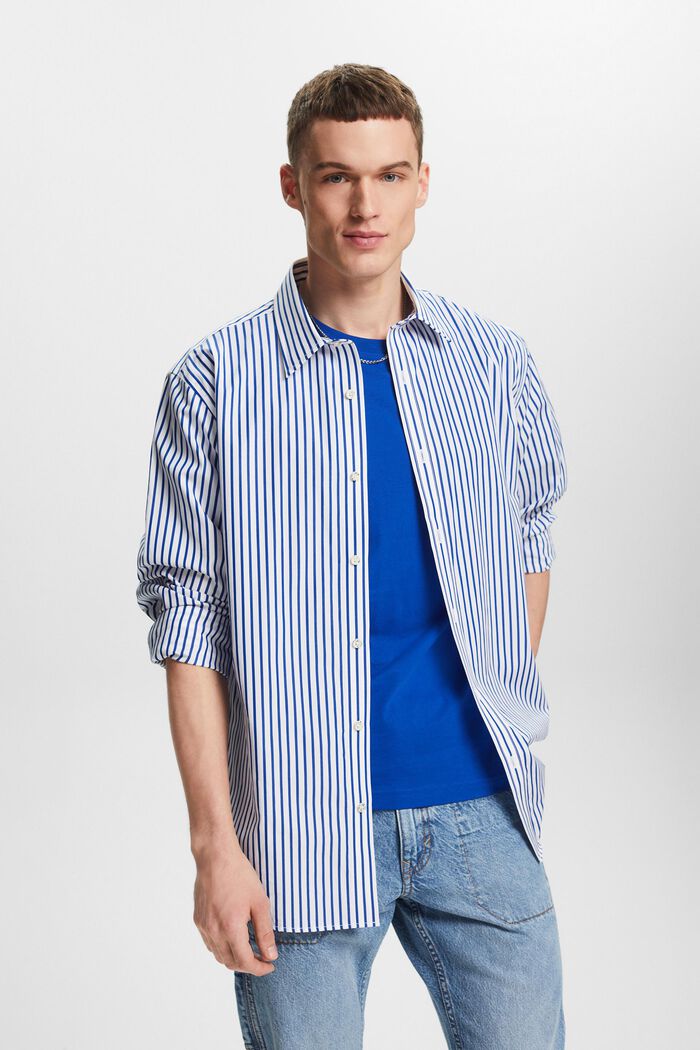 Koszula w paski z popeliny, BRIGHT BLUE, detail image number 0