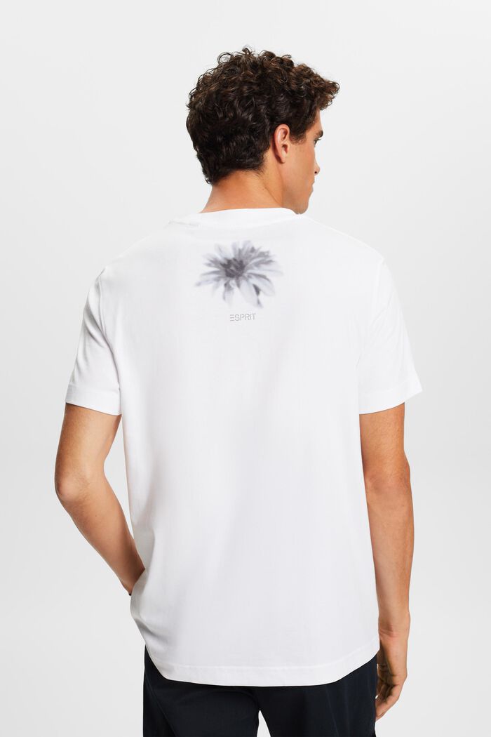 T-shirt z nadrukiem z bawełny pima, WHITE, detail image number 4