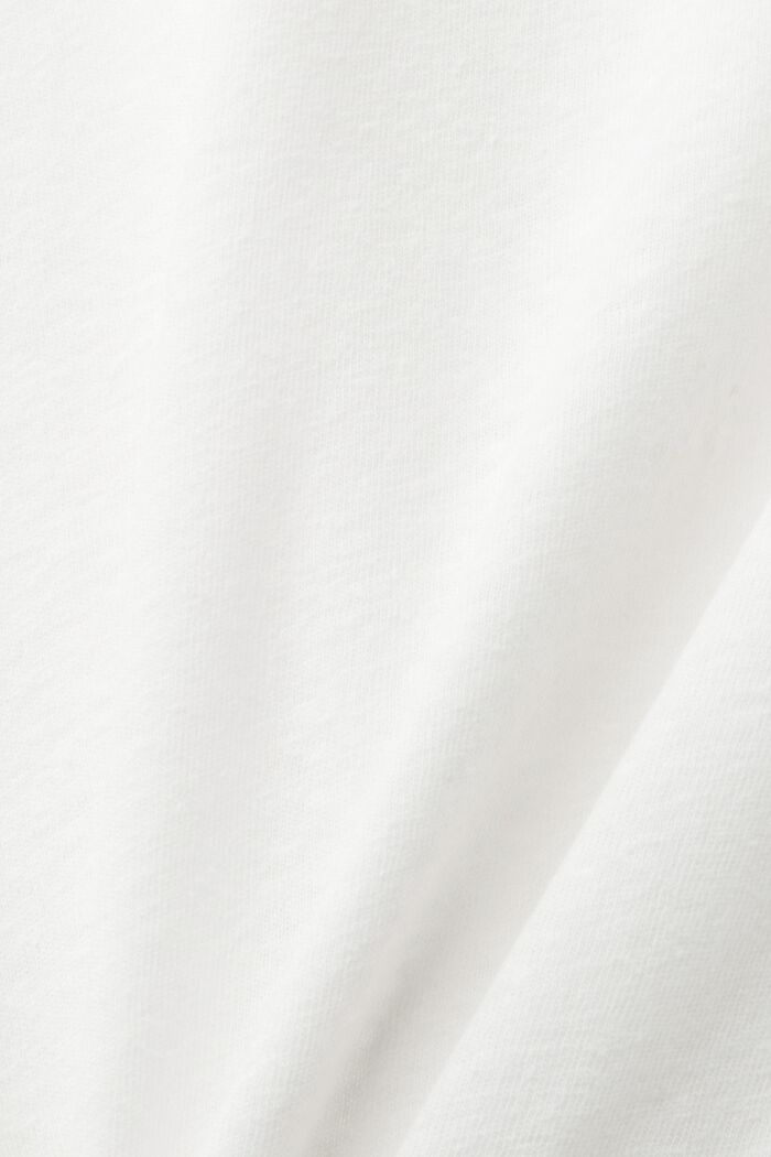 T-shirt z dekoltem w serek z mieszanki lnianej, OFF WHITE, detail image number 5