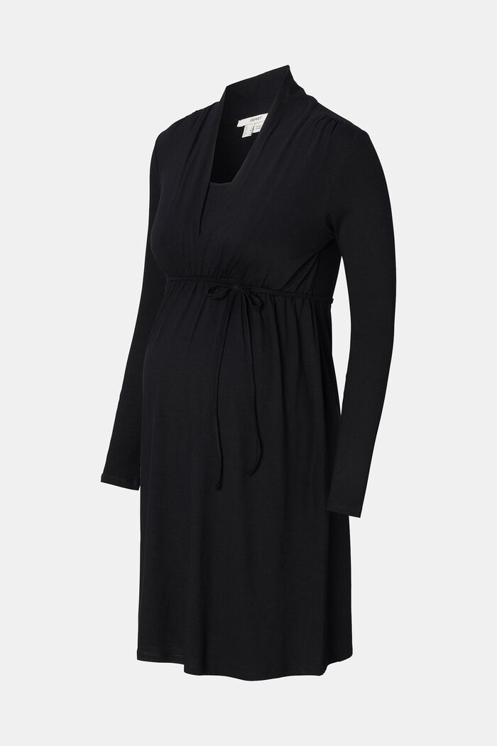Sukienka z długim rękawem z dżerseju, LENZING™ ECOVERO™, BLACK INK, overview