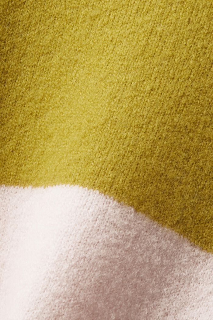 Sweter w paski z mieszanki wełnianej, LIGHT PINK, detail image number 6