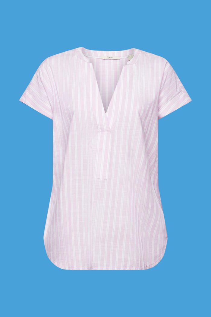Bawełniana bluzka w paski, LILAC, detail image number 6