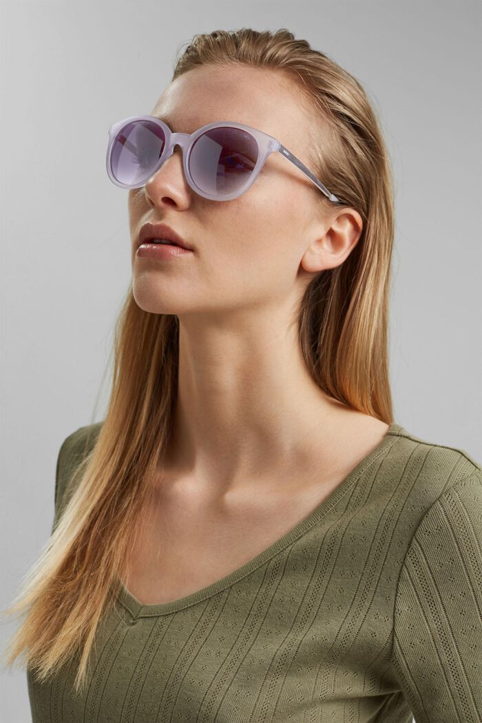 Okrągłe okulary przeciwsłoneczne z różnych materiałów, GREY, detail image number 2