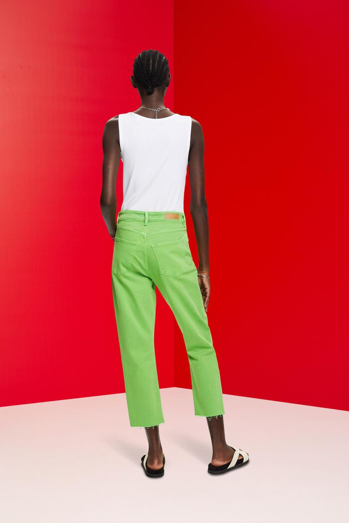 Skrócone spodnie z postrzępionym dołem, GREEN, detail image number 3