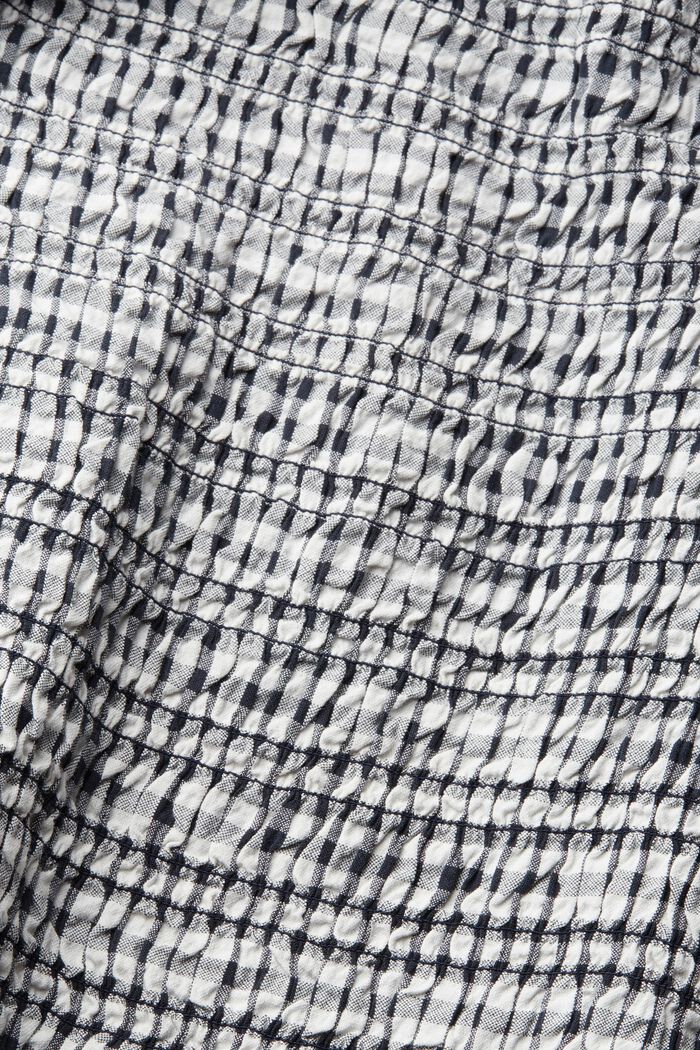 Kraciasta bluzka z trapezowym dekoltem, BLACK, detail image number 4