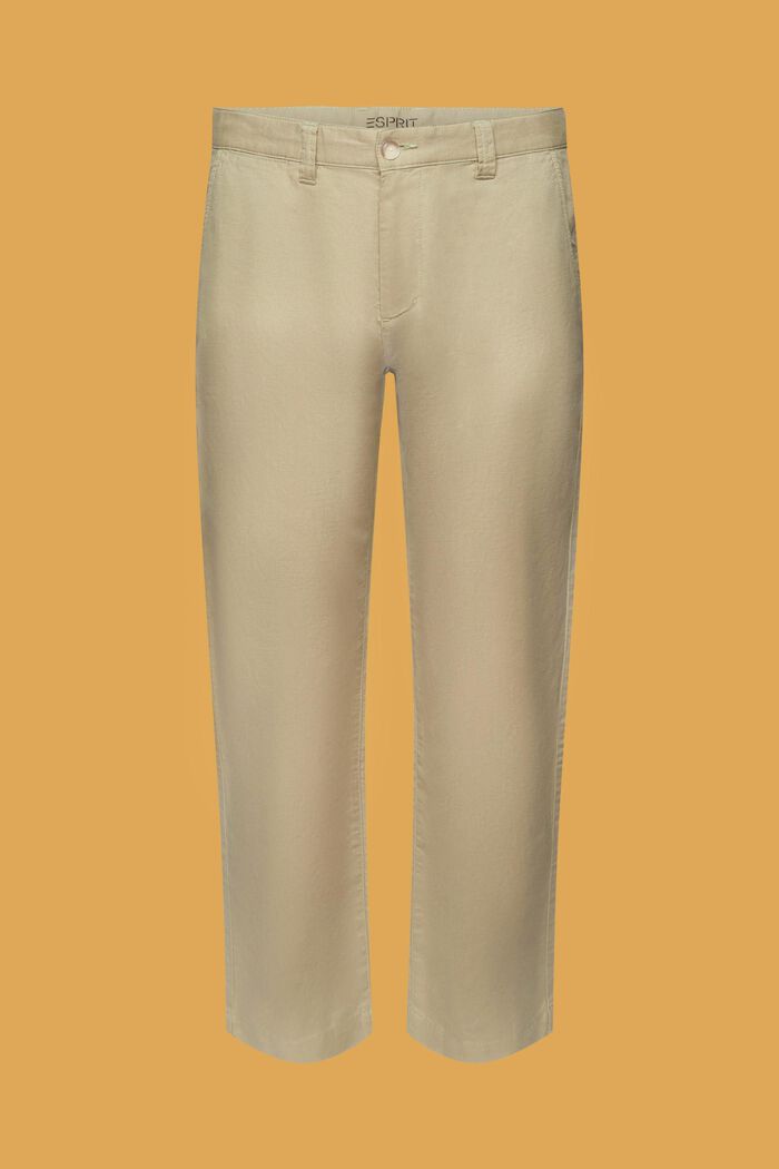 Spodnie z mieszanki bawełny i lnu, LIGHT GREEN, detail image number 5