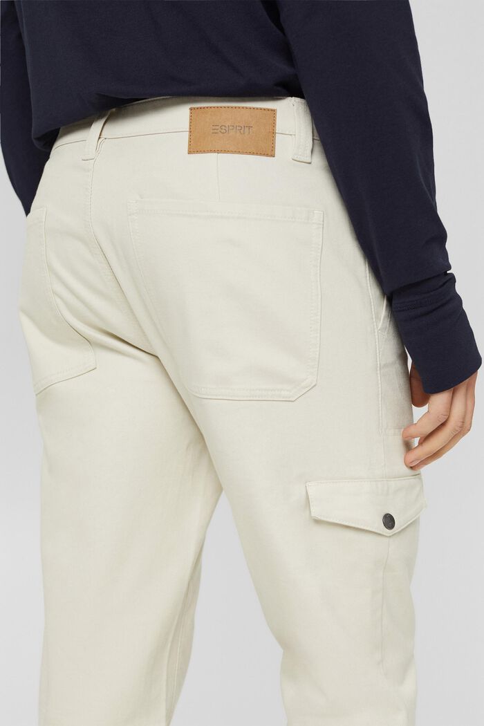 Spodnie w stylu cargo z mieszanki z bawełną ekologiczną, OFF WHITE, detail image number 2