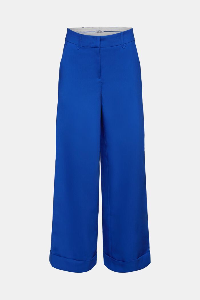 Spodnie z twillu z szerokimi nogawkami, BRIGHT BLUE, detail image number 7