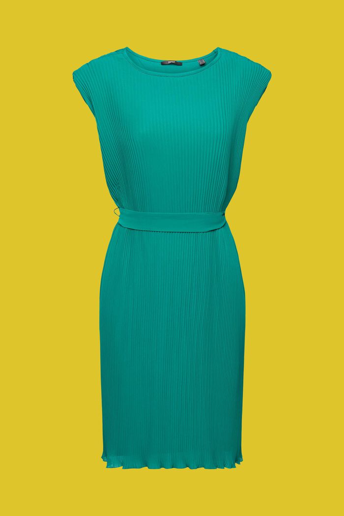 Plisowana sukienka bez rękawów, LENZING™ ECOVERO™, EMERALD GREEN, detail image number 7