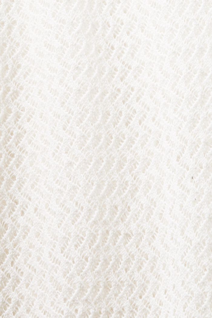 Fakturowany sweter z dekoltem w serek, OFF WHITE, detail image number 5