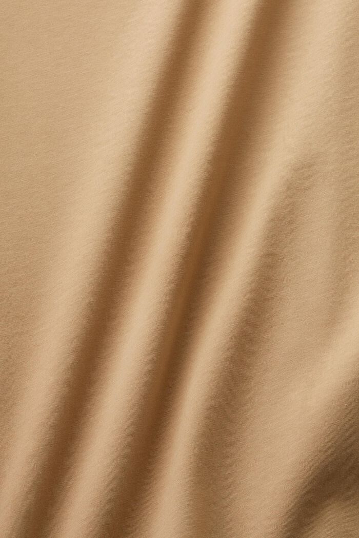 T-shirt z okrągłym dekoltem z bawełny pima, BEIGE, detail image number 5